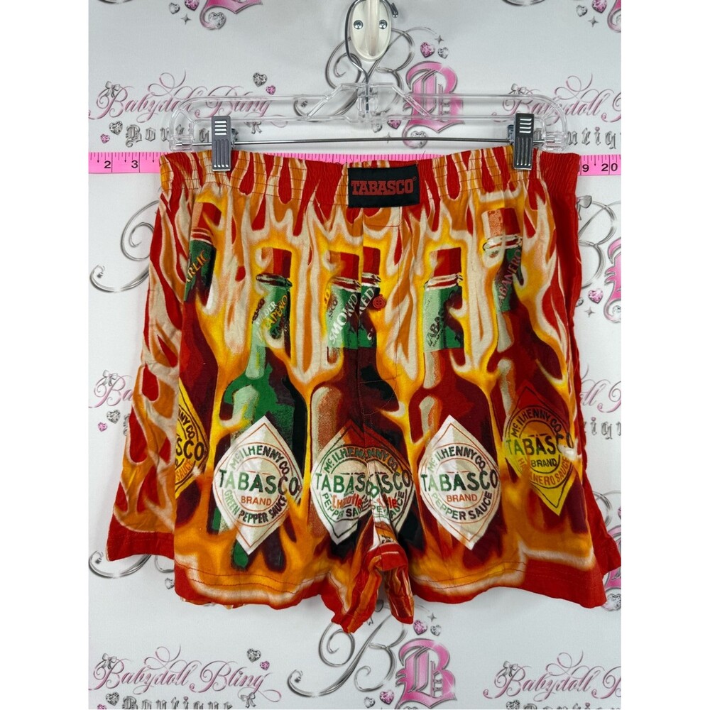 Tabasco shorts funny Red and Yellow Flame Bottle Shorts
